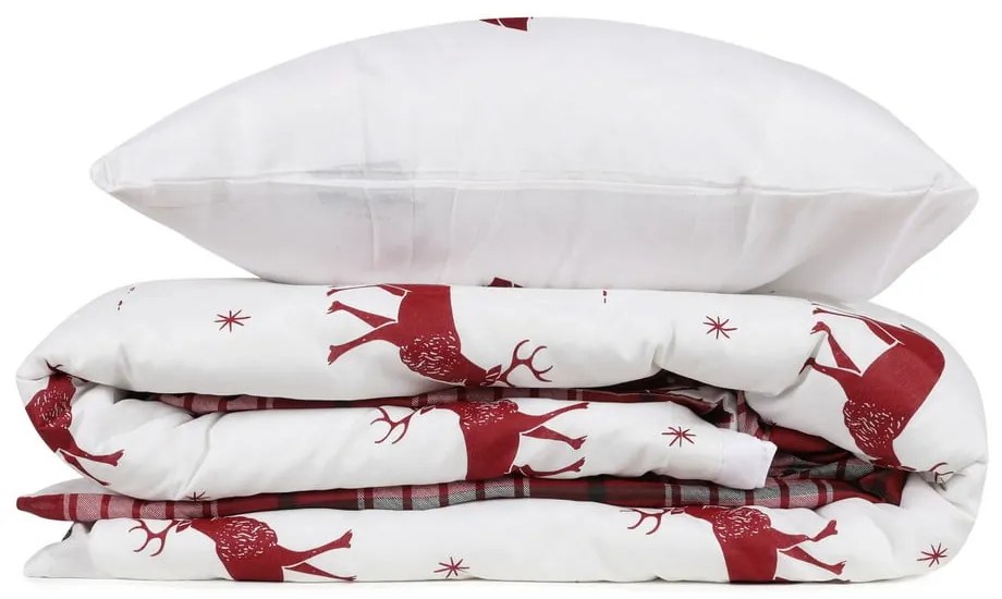 Спално бельо с чаршаф от памучна смес за двойно легло Claret Red, 200 x 220 cm Geyik - Mijolnir