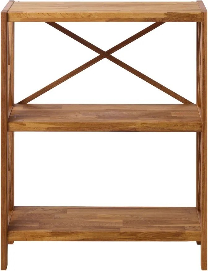 Стелаж от масивен дъб в естествен цвят 70x87 cm X-Shelf – Unique Furniture