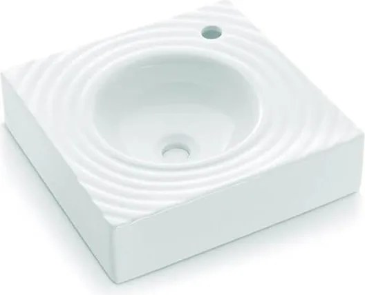 Bathco 0081 - Мивка GOTA за монтаж върху плот, 45 x 45 см, порцелан, бяла