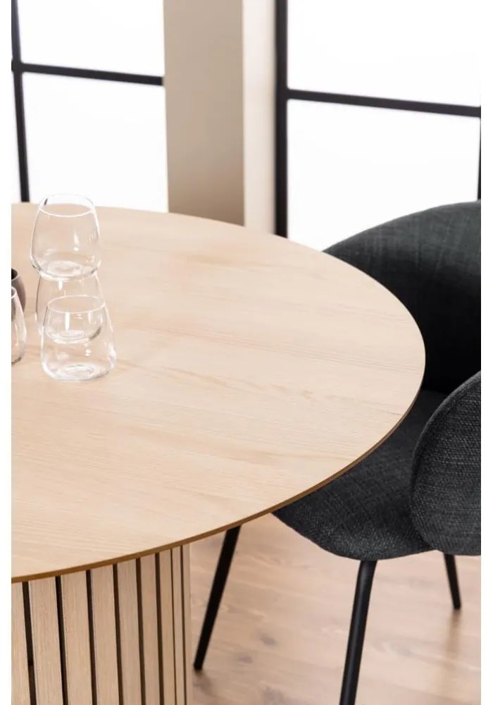 Кръгла трапезна маса с дъбов плот ø 120 cm Linley – Actona