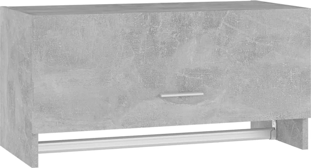 808246 vidaXL Гардероб, бетонно сив, 70x32,5x35 см, инженерно дърво