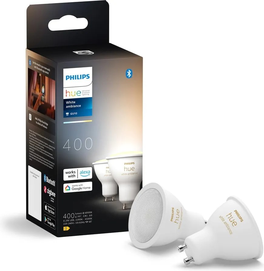 LED комплект крушки 2 бр. GU10, 4 W White ambiance – Philips Hue