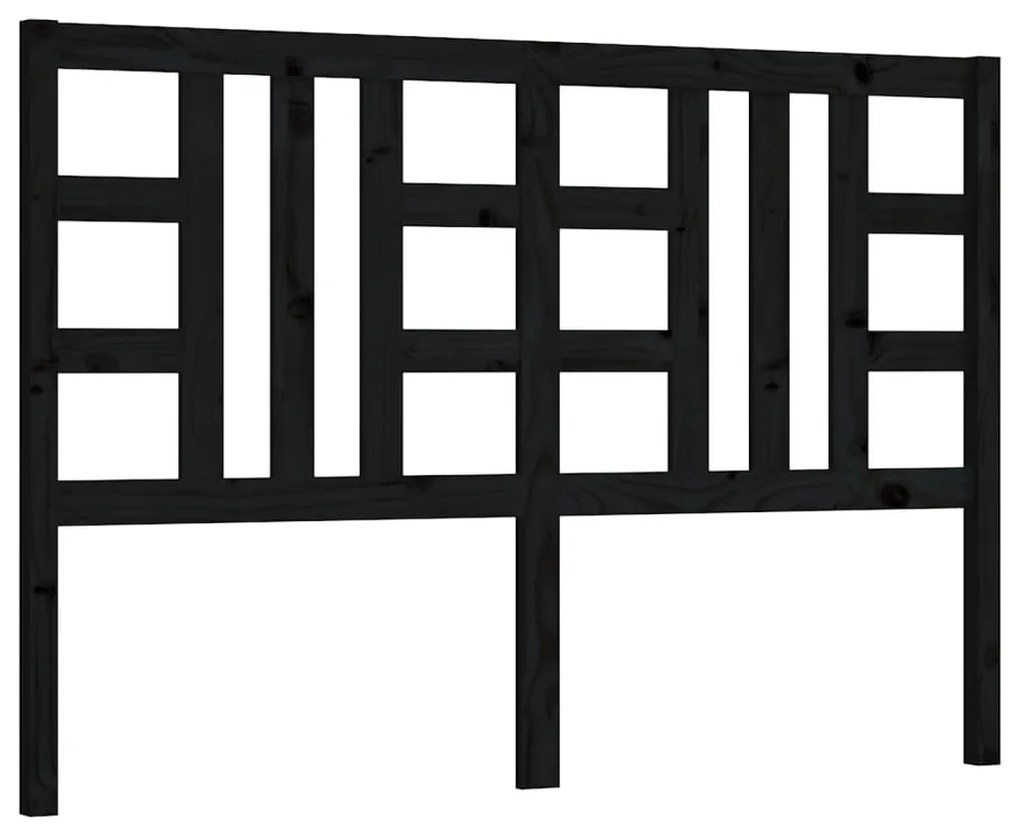 817834 vidaXL Горна табла за легло, черна, 126x4x100 см, бор масив
