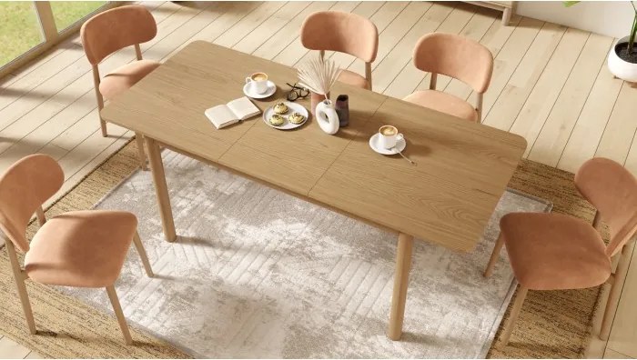 АЛMО Теракота (тъкан Дэнни 204)/рамка лакиран дъб - ДЪРВЕН СТОЛ ЗА ДНЕВНА, ТРАПЕЗАРИЯ, КУХНЯ РЕТРО