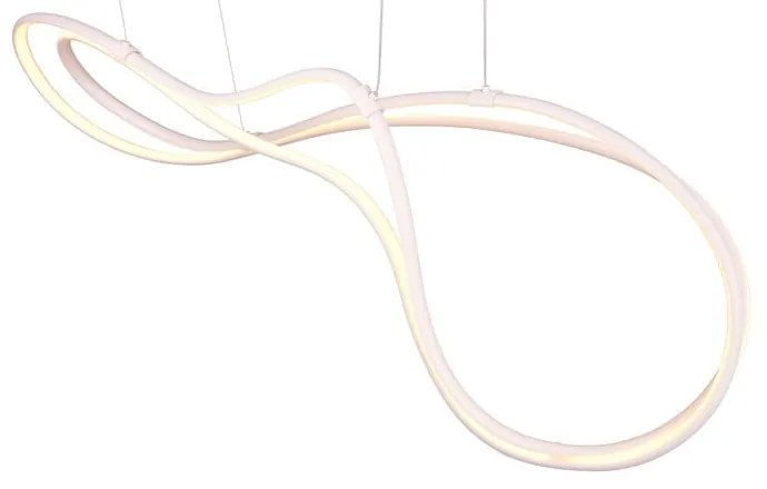 Бяло LED висящо осветително тяло с метален абажур Nala - Trio Select