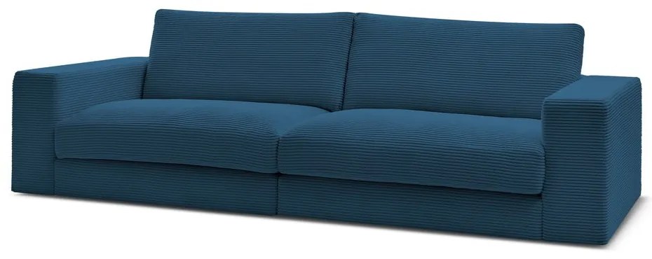 Тъмносин диван от рипсено кадифе 274 cm Leonard – Bobochic Paris