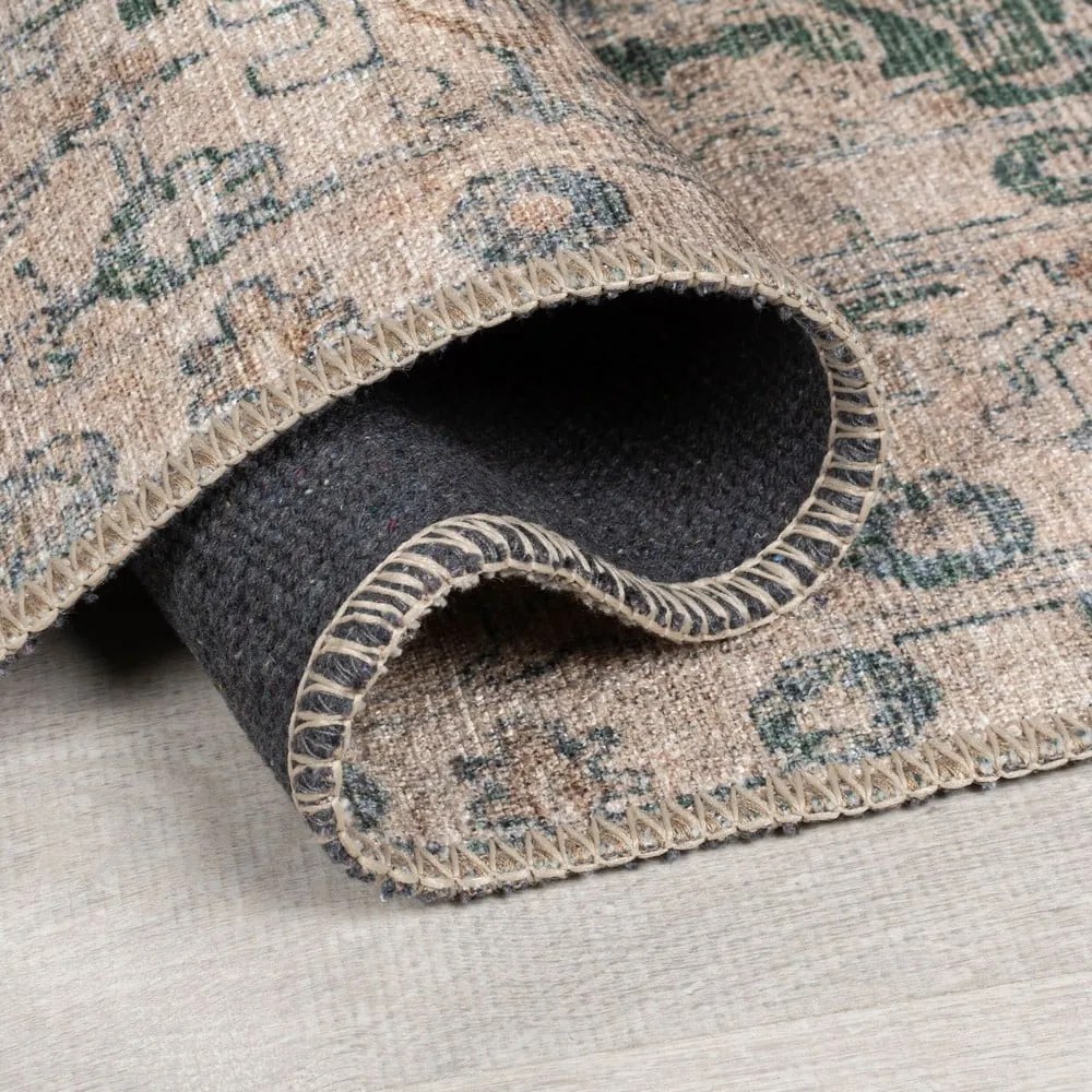 Зелен килим подходящ за пране 152x230 cm Beau Floral – Flair Rugs