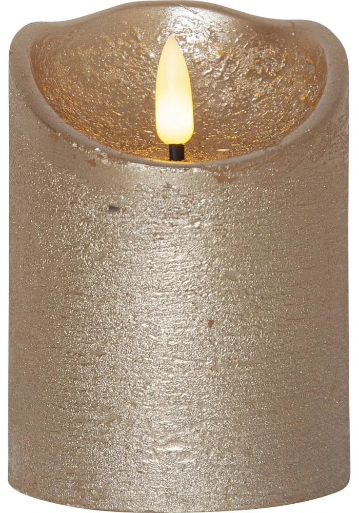 Восъчна LED свещ в златист цвят, височина 10 см Flamme Rustic - Star Trading