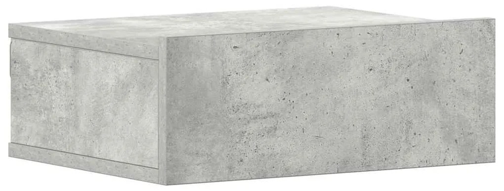 800314 vidaXL Нощно шкафче за стена, бетонно сиво, 40x30x15см инженерно дърво