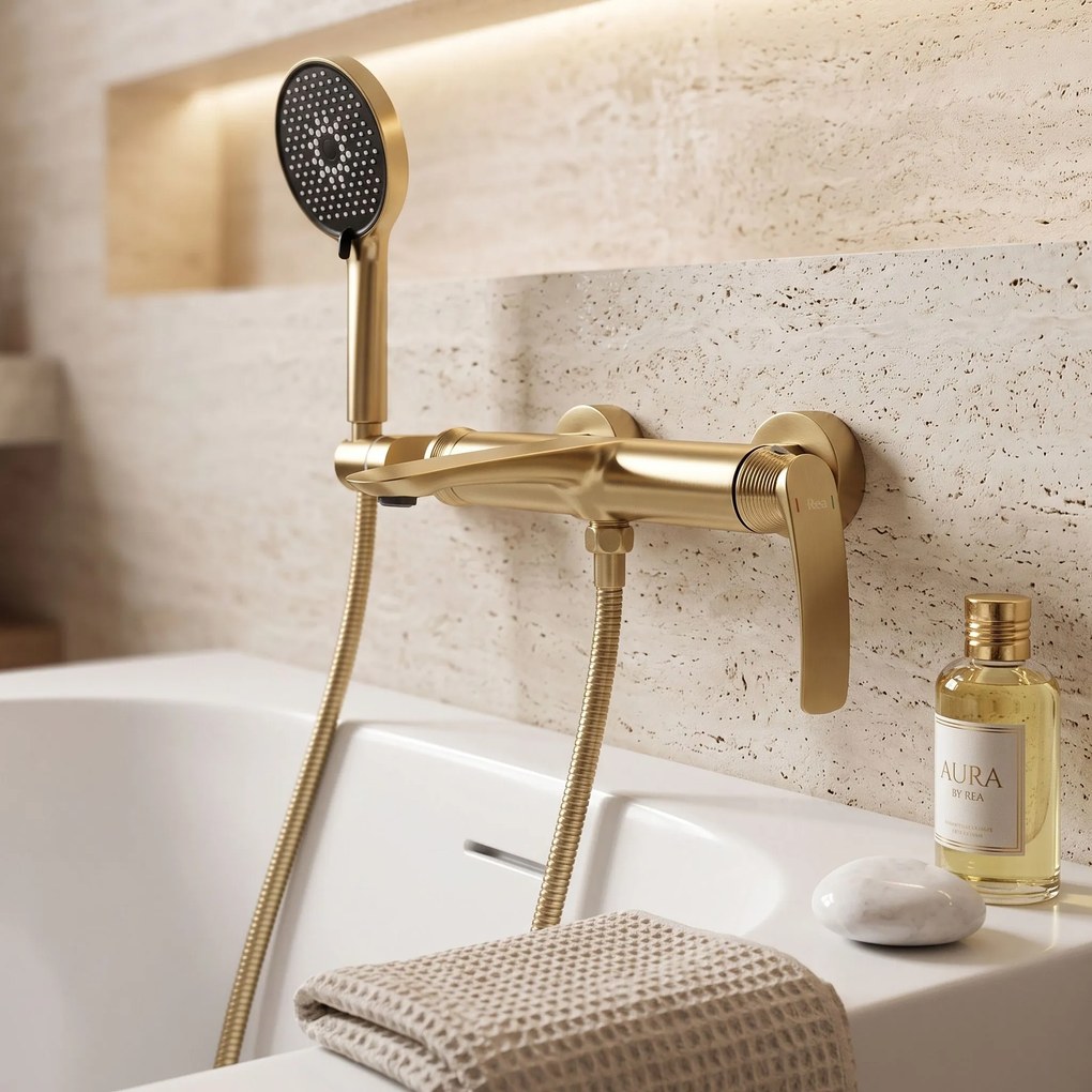 Смесител за вана PREMIUM REA Como Brush Gold