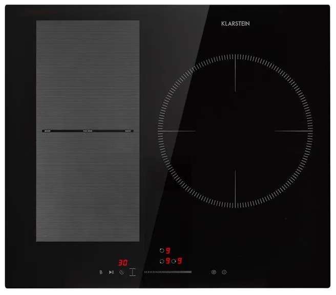 Klarstein Delicatessa 3 Flex, индукционен котлон, 3 зони, 6600 W, керамична повърхност, черна