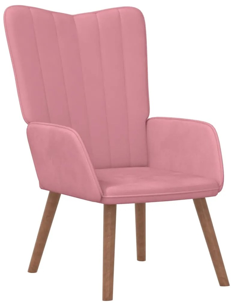 327659 vidaXL Релаксиращ стол, розов, кадифе