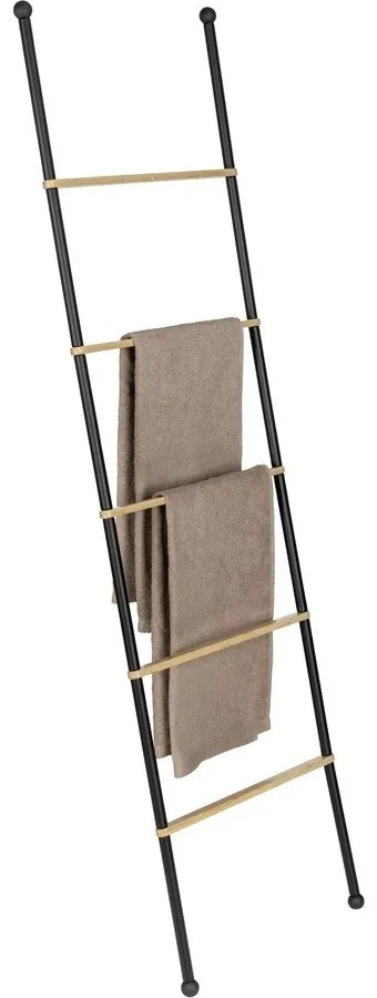 Черна/естествена метална декоративна стълба Bambusa - Wenko