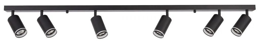 Точково осветително тяло PIPE 6xGU10/10W/230V черно