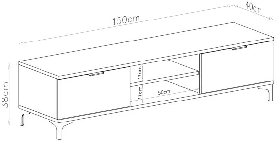 ТВ шкаф ЛАНА RTV-150 Бежов (Шампанско) - ТВ ШКАФ ЗА ХОЛ ДНЕВНА
