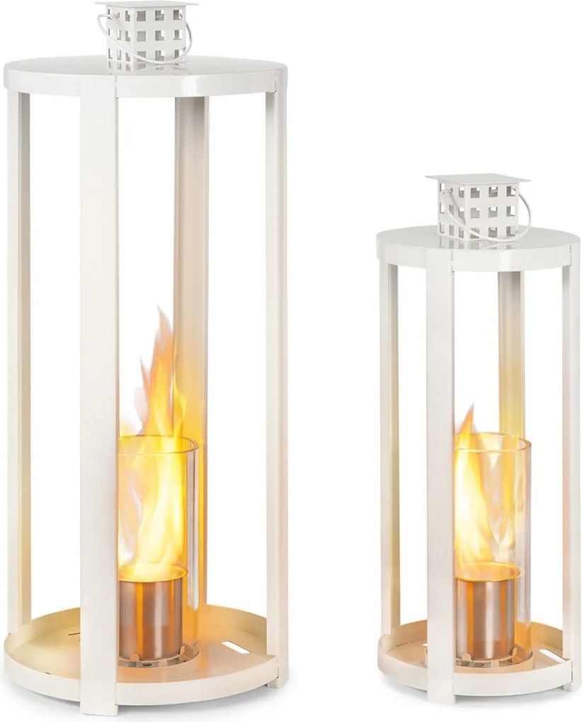 Blumfeldt Fiamme Cilindro, етанолови фенери, комплект 2 броя, горелка от неръждаема стомана, 0,3 литра, време на горене 4 часа