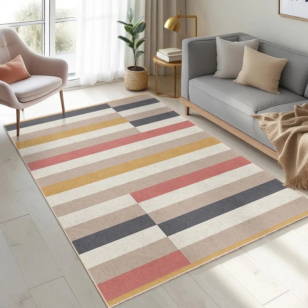 Килим подходящ за пране 120x180 cm Rosy Bandas – Mila Home