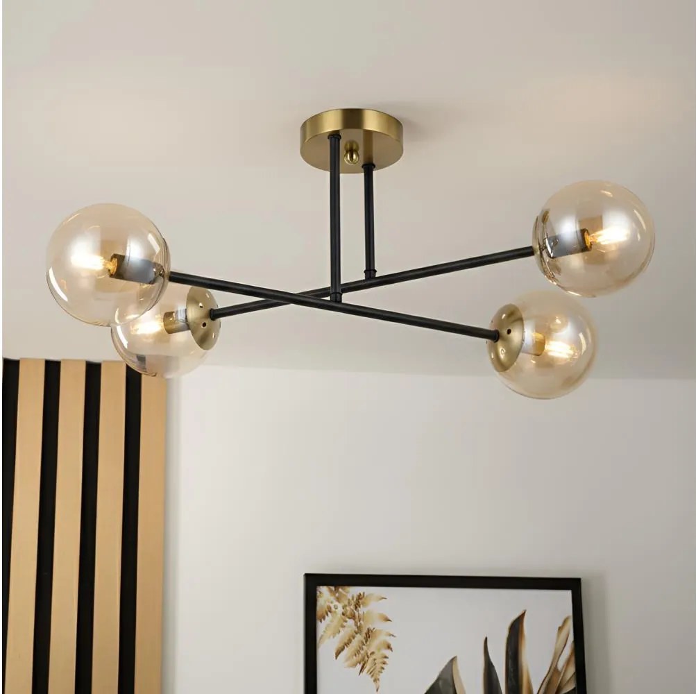 Brilagi - Плафонен полилей MALIVA 4xE14/15W/230V златен