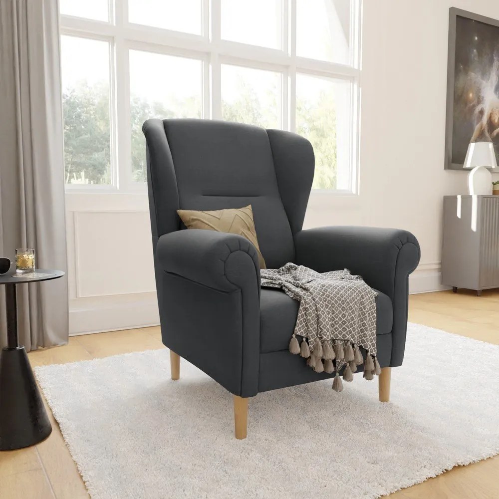 Тъмносиво кресло крило Swan – Ropez