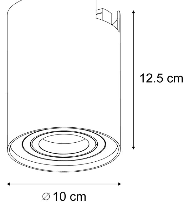 Модерен 1-фазов релсов прожектор тъмно сив метал - Iconic Rondoo Up
