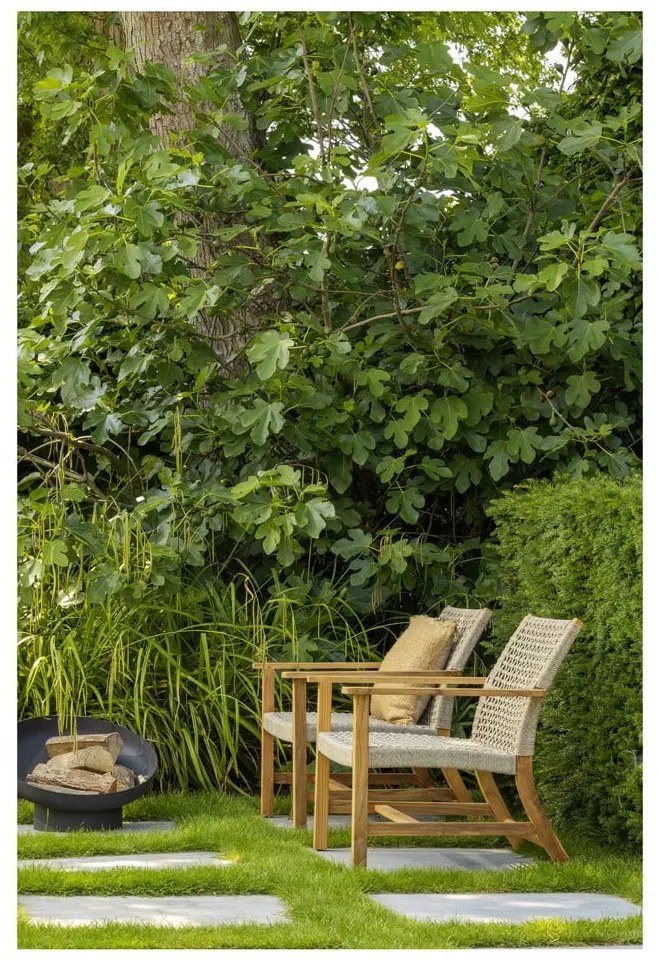 Бежово-естествено градинско кресло от масивно дърво Copper – Exotan