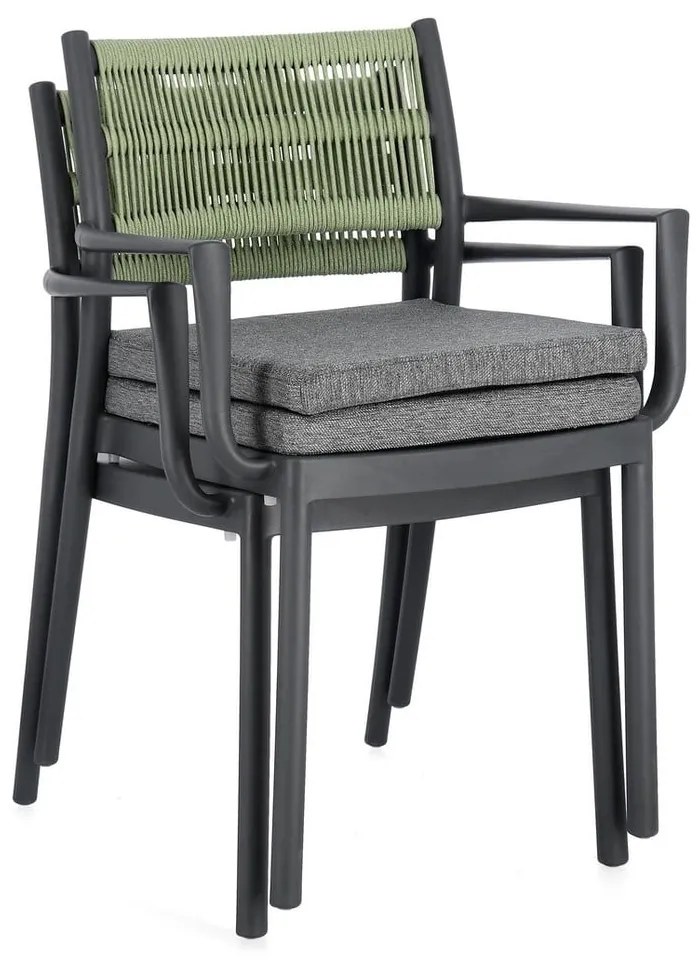 Сиви пластмасови градински столове в комплект от 4 бр. Alvin – Bizzotto