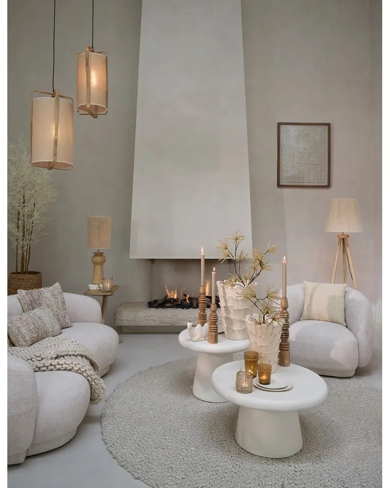 Бяла кръгла масичка за кафе ø 60 cm Kulona – Light & Living