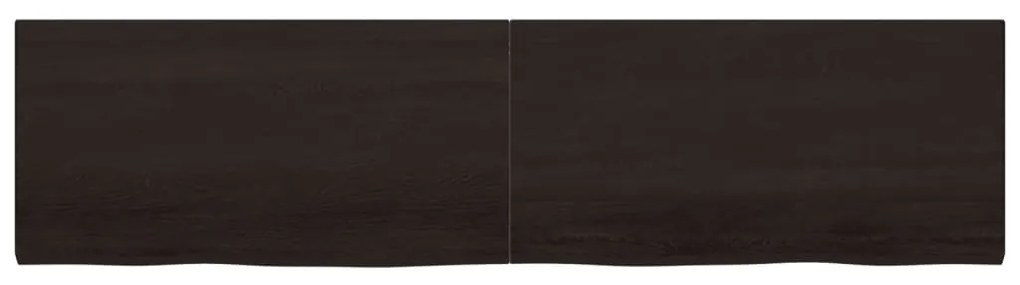 3156460 vidaXL Плот за маса тъмнокафяв 200x50x(2-4) см обработен масивен дъб