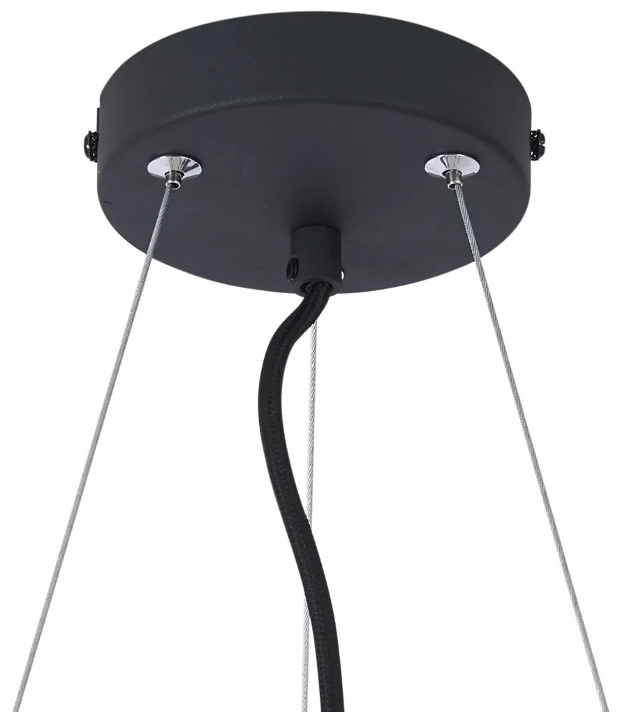 Модерен висящ лампион черен с 6 светлини - Jeana Circle