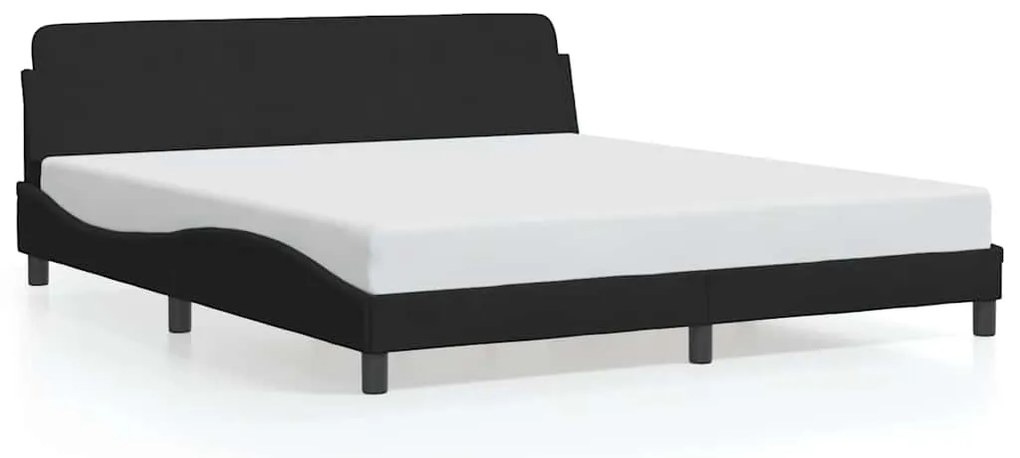 373234 vidaXL Рамка за легло Dover, черна, 180x200 см, кадифе