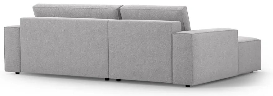 Светлосив разтегателен ъглов диван от букле (ляв ъгъл) Jodie – Micadoni Home