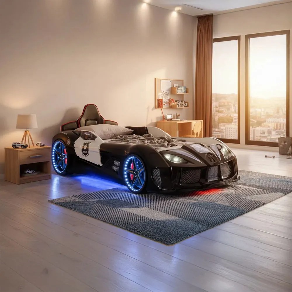 Детско легло кола Police Racer LED
