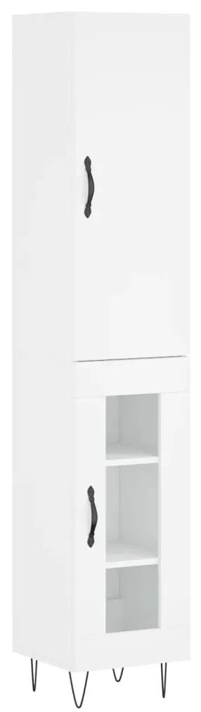 3199073 vidaXL Висок шкаф, бял, 34,5x34x180 см, инженерно дърво