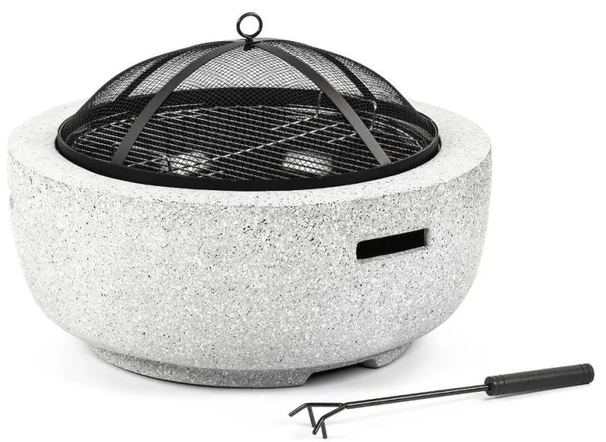 Fieldmann - Преносимо огнище за дърва с решетка бял