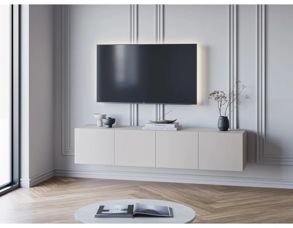 Кремава маса за телевизор 180x38x35 cm Daroca – Marckeric