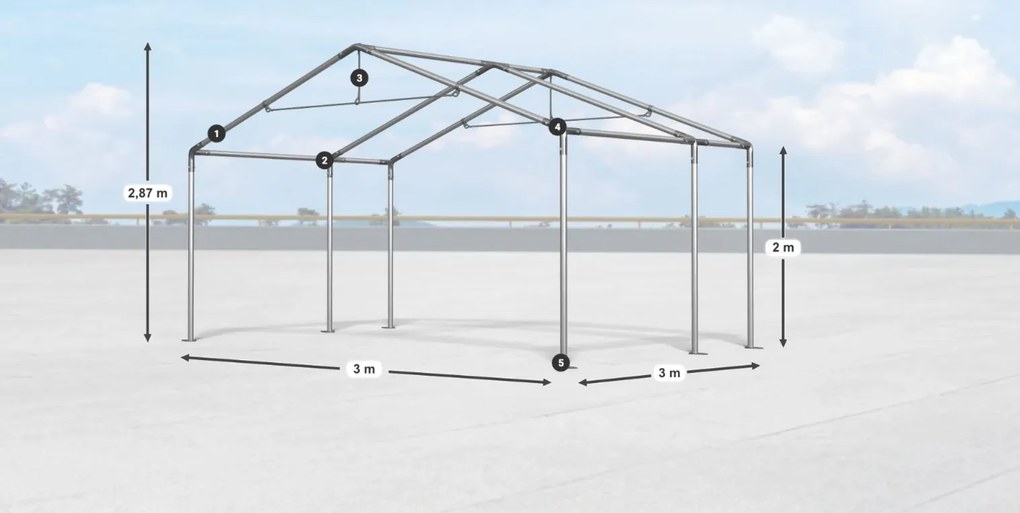 Складово хале/гараж 3x3x2m Comfort PE 240g