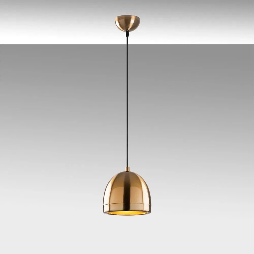 Висящо осветително тяло в бронзов цвят с метален абажур ø 17 cm Mugo – Opviq lights