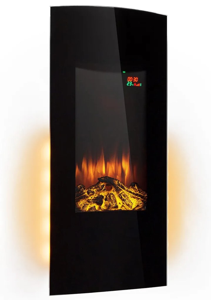Klarstein Lamington, електрическа камина, 2000 W, LED пламък, нагревател за въздух, таймер, осветление