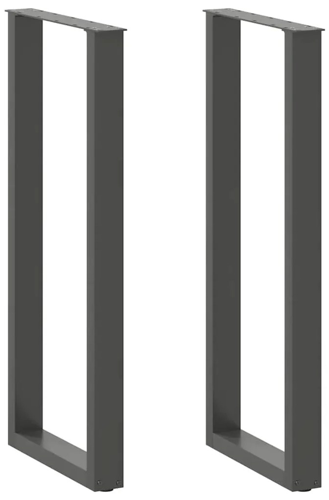 4013242 vidaXL Крака за бар маса, U-образни, 2 бр., антрацит, 40x(110-111) см, стомана