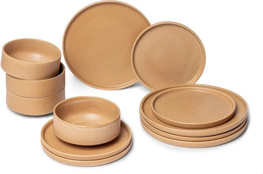 Керамичен тухленооранжев комплект от 12 части Malia - Bonami Selection