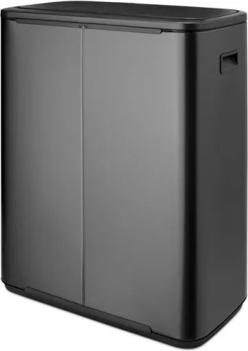 Кош за боклук Brabantia Bo Touch 1008858, 60 л, Плавно и безшумно отваряне, Голям отвор, Сив