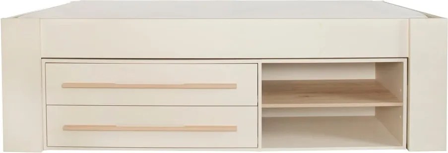 Бежово детско легло 90x200 cm с място за съхранение без ламелно дъно Captain – Roba