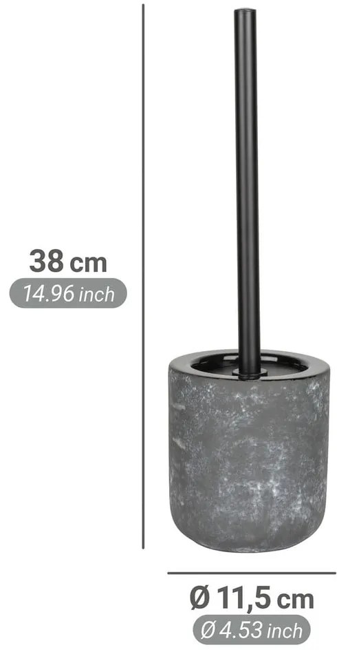 Сива керамична четка за тоалетна Sacile – Wenko