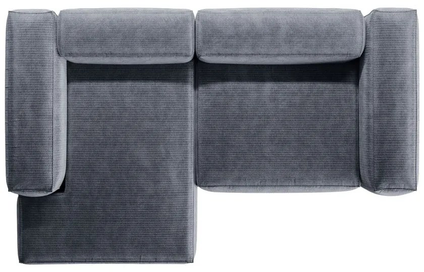 Сиво-син ъглов диван от рипсено кадифе (ляв ъгъл) Bergano – Cosmopolitan Design