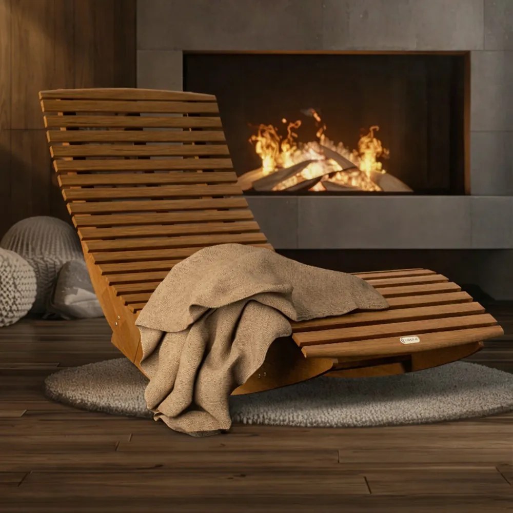 Люлеещ се шезлонг за сауна Java от акациева дървесина