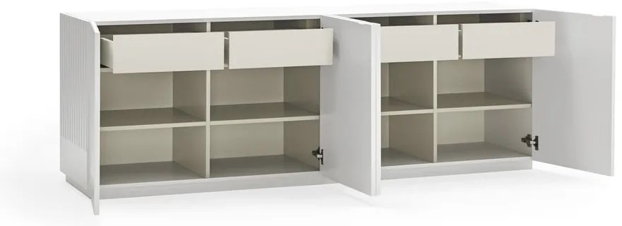 Бял скрин с чекмеджета , ширина 200 cm Doric - Teulat