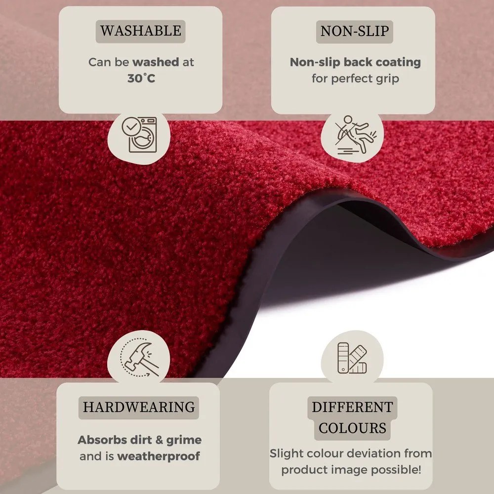 Червена изтривалка Wash &amp; Clean, 39 x 58 cm - Hanse Home