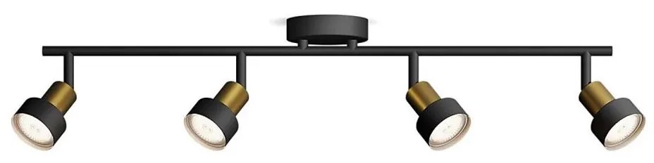 Philips - Спот CONDUIT 4xGU10/5W/230V черен/месинг