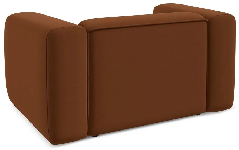 Оранжево/кафяво кадифено кресло Ekahi – Makamii