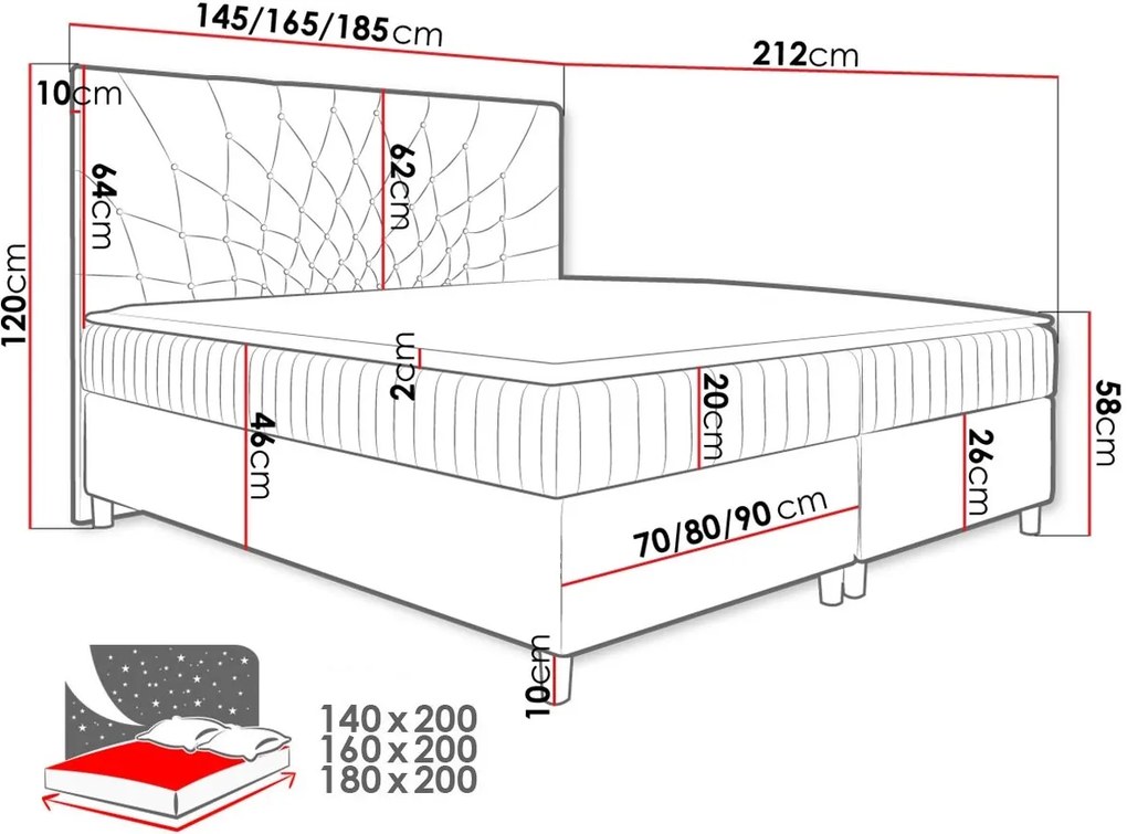 Тапицирано легло Prowansja-Sapio milo-140 x 200